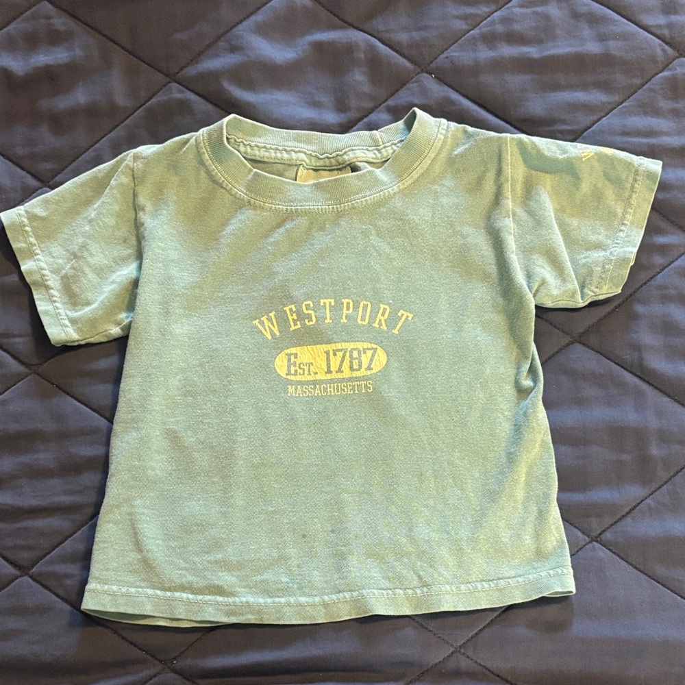 Westport MA Kids Tee in Soft Green